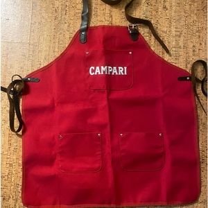 Red Campari Leather Apron